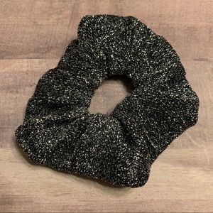 Black and Silver Sparkle Scrunchie